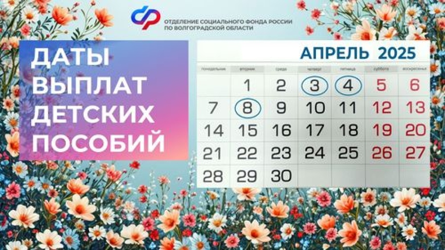 Детские пособия в апреле: график выплат в Волгоградской области