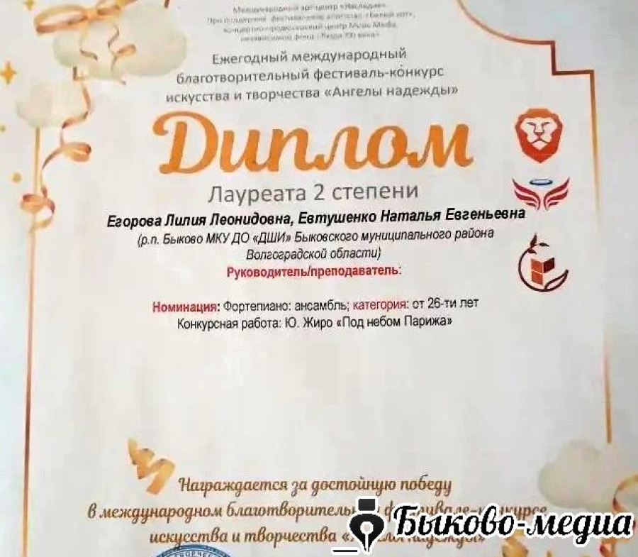 Преподаватели ДШИ получили награды международного конкурса