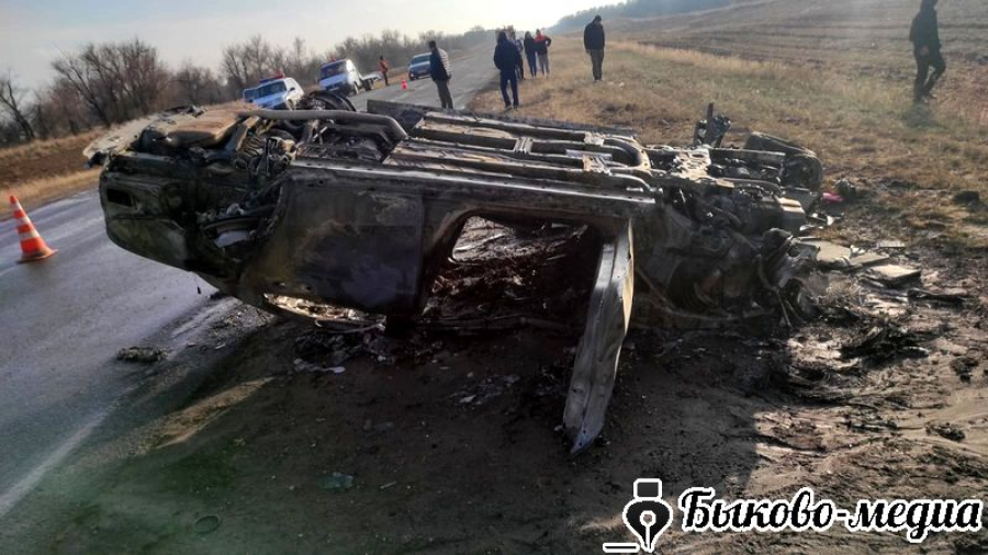 На трассе района сгорел Mercedes