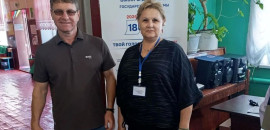 Глава района Андрей Рассохин проверил ход голосования в селах района